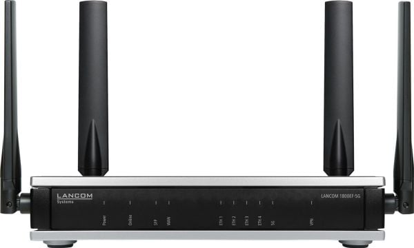 LANCOM 1800EF-5G - SD-WAN gateway - med 5G, fiber och ethernet - 5 portar - 1GbE, 5G, LTE, UMTS, HSPA - 5G, 4G, 3G - UMTS B1/B2/B4/B5/B8/B19/ LTE B...