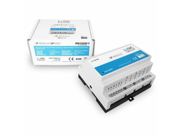 ZIF5020 DIN skinne intelligent trådløs smart modul til styring / automatik af fx varmestyring Z-Wave