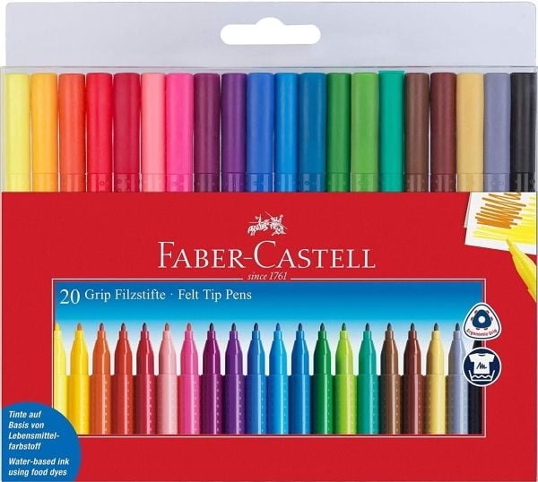 Faber-Castell GRIP - Markør - vannbasert matfargeblekk - fin (en pakke 20)