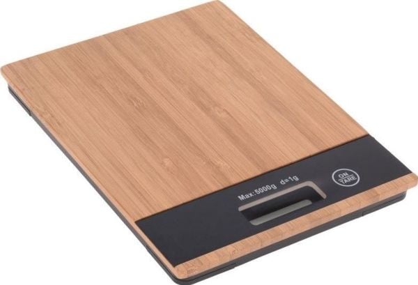 Kjøkkenvekt Excellent Houseware - elektronisk flat bambus, 5 kg universell