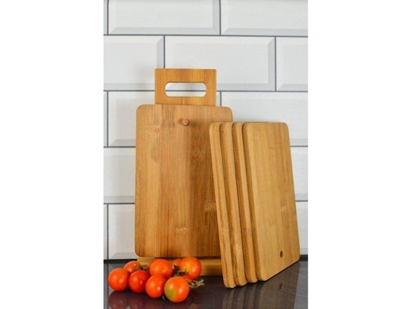 Skjærefjøl Kesper bambus 29,5x15 cm 6 stk med stativ
