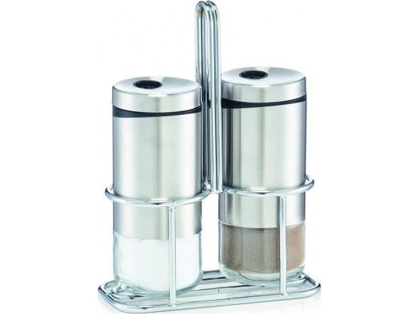 Zeller salt og pepper sett, 3 stk., glass/rustfritt stål