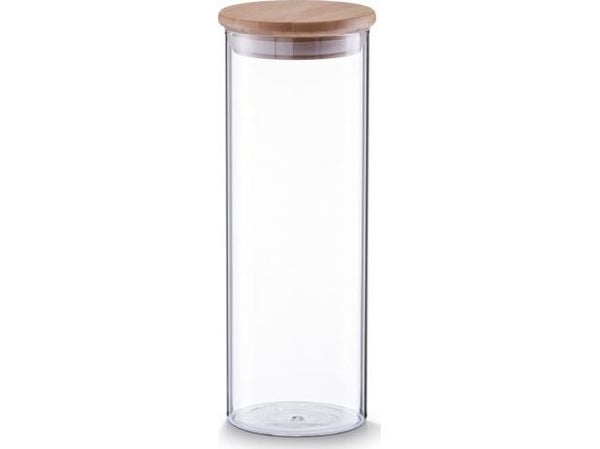 Zeller glassbeholder med bambuslokk 1600 ml