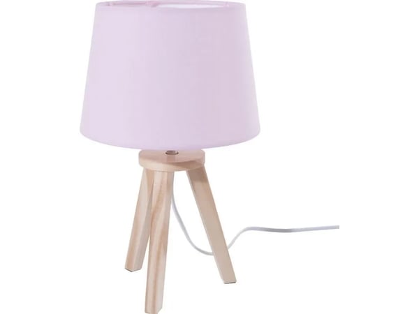 Atmosphera lampe til barnerom eller soverom 31 cm rosa tre og stoff