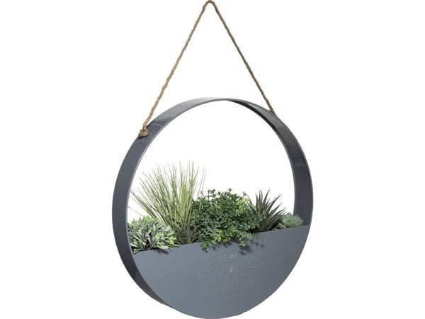 Atmosphera kunstige planter, Ø 44 cm, hengende dekorasjon i metallkappe
