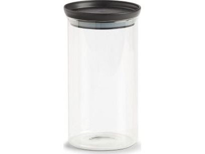 Zeller Sloik oppbevaringsglass med plastlokk, 950 ml, svart, 10,3x18,6 cm