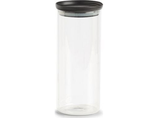 Zeller oppbevaringsglass med plastlokk, 1250 ml, svart, 10,3x23,6 cm