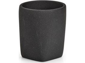 Zeller Present Dark Stone, Frittstående tannbørsteholder, Polyresin, Svart, 77 mm, 77 mm, 88 mm
