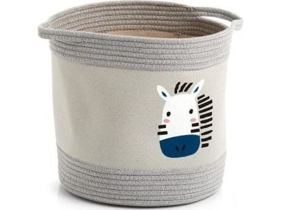 Zeller Barneoppbevaringskurv "Zebra", bomull / polyester, 30x30 cm