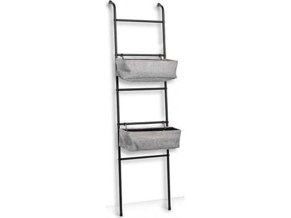 Zeller Hyllytikkaat 2 korilla, metallia, musta-harmaa, 43x23x166 cm