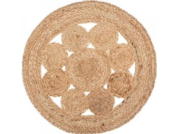 Heminredningsunderlägg till bord, spets/ jute, 38 cm