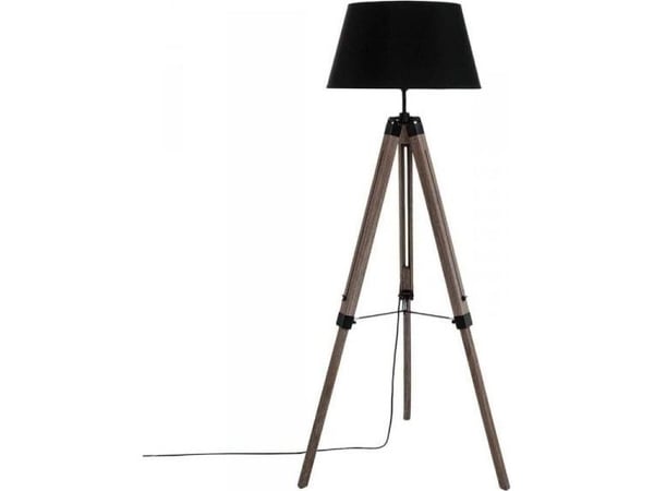 Dekorativ lampetorsher RUNO gulvstående lampe med skjerm - sort, høyde 145 cm