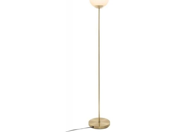 Dekorativ lampeskjerm/Torsjers lampe med rundt skjerm, metall, gull, 134 cm