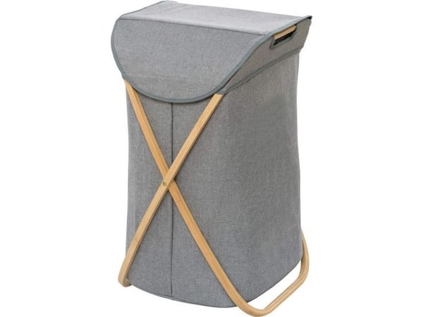 Vaskekurv Wenko Bahari 79 liter bambus/polyester grå