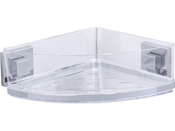 Wenko duschkorg, vägg-/dusch- och badkorg 28 cm, rostfritt stål silver/transparent
