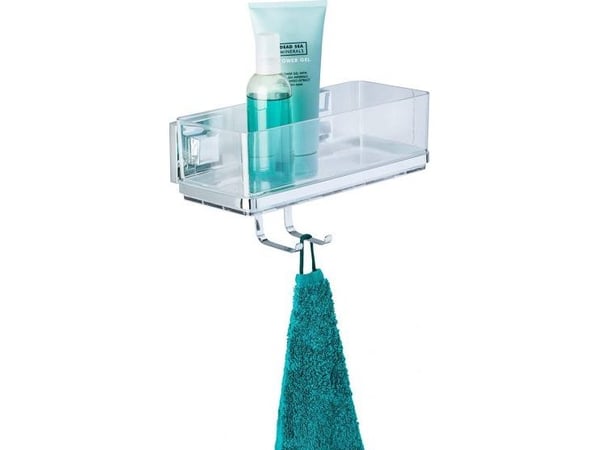 Wenko suihkukori Vacuum-Loc Quadro suihkuteline 25,5 x 15 cm ruostumaton teräs kromi
