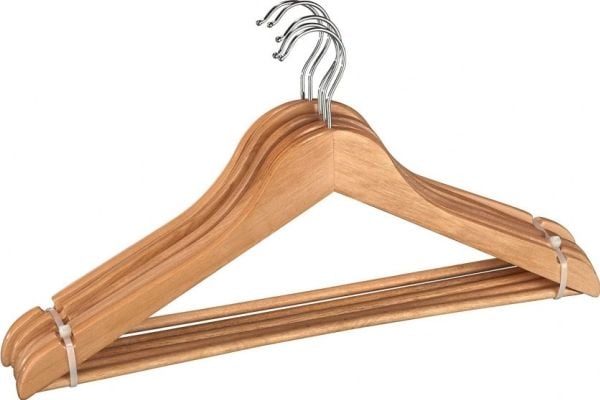 Wenko vaatehenkarit Eco45 x 23,5 cm luonnonpuusta 5 kpl
