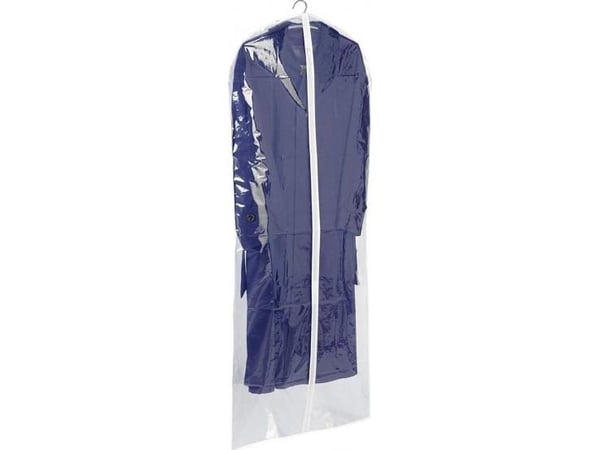 WENKO 3792710100, Myk klesoppbevaringsbag, Gjennomsiktig, Hvit, Polyetylen-vinylacetat (PEVA), Glidelås, 60 cm, 150 cm