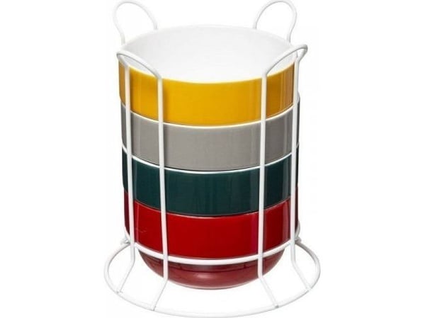 5five Simply Smart keramikskålar på metallställ, 500 ml, set med 4 st