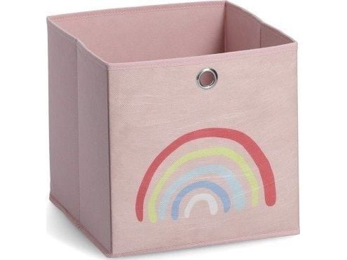 Zeller oppbevaringsboks “Rózana tecza”, stoff, rosa