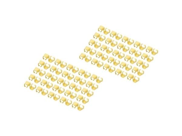 Digitus A-CC-Y, Fargekodende klemme, Gult, Polyvinylklorid (PVC), Cat5e/6, 100 stykker, 100 mm