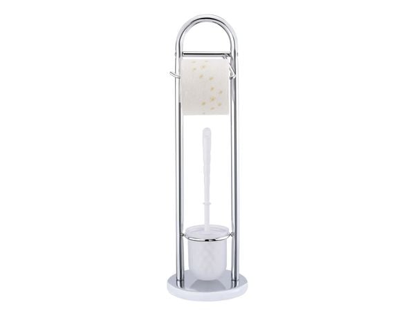 WENKO 15438100, Toalettbørste og holder, Krom, Polypropylen (PP), 190 mm, 190 mm, 630 mm