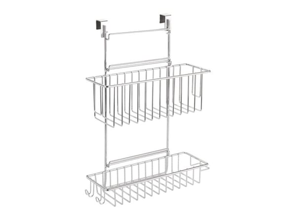 WENKO Door-mounted rack, Opphengsmontering, Metall, Kromfarget, Kjøkken, 2 hyller, Moderne