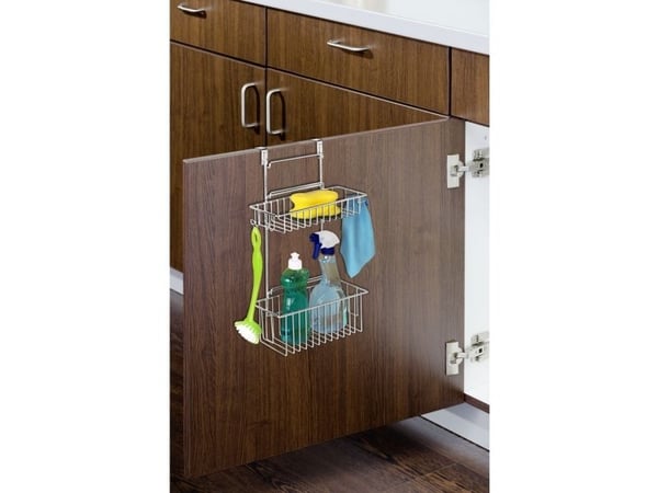 WENKO Door-mounted rack, Opphengsmontering, Metall, Kromfarget, Kjøkken, 2 hyller, Moderne