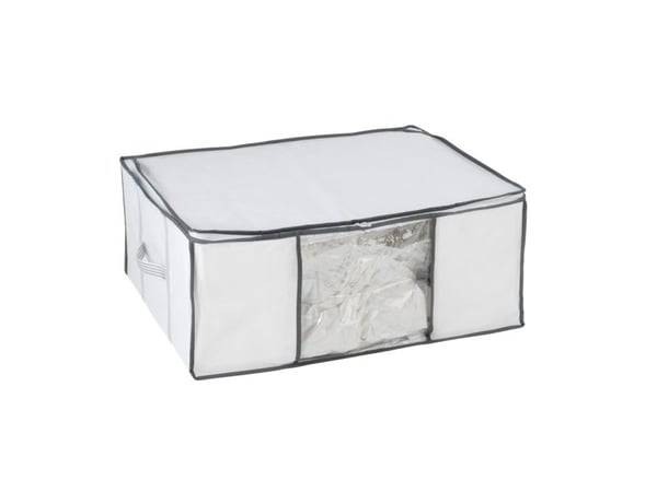 WENKO Vacuum Soft Box L, Gjennomsiktig, Hvit, Rektangulær, Polyethylen, Polypropylen (PP), Innendørs, Hvit, Glidelås