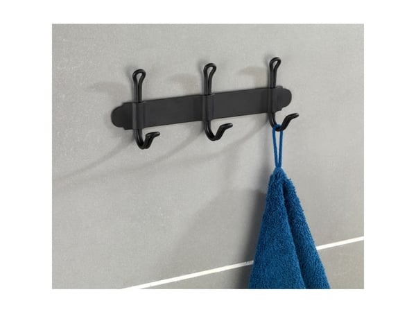 WENKO 22941100, Innendørs, Håndklekrok, Svart, Stål, 220 mm, 50 mm