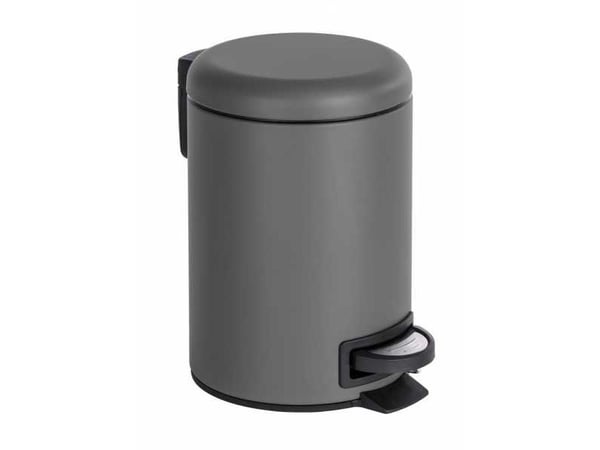 WENKO 22148100, 3 l, Rund, Metall, Grå, Plast, Pedal