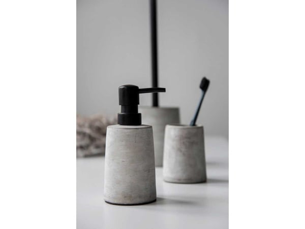 WENKO Villena, Frittstående tannbørsteholder, Sement, Grå, 74 mm, 74 mm, 95 mm