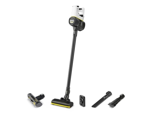 Kärcher VC 4, 2-in-1 stick vacuum, Utan påse, Svart, Vit, 0,65 l, Rektangulär, Torr