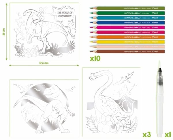 Maped Aqua Art, 3 sider, Gutt/Jente, Blyant(er) inkludert, Fargebilder, sett