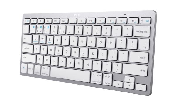 Trust - Tastatur - trådløs - Bluetooth 4.0 - QWERTY - USA - sølv