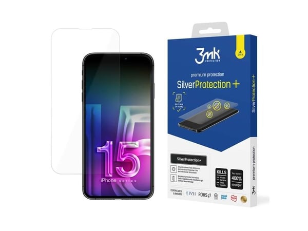 3mk SilverProtection+ - Skjermbeskyttelse for mobiltelefon - anti-impact - film - for Apple iPhone 15 Pro