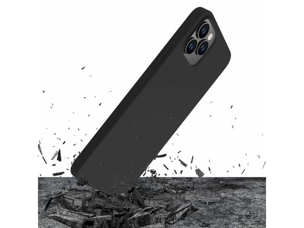 3MK Silicone Case, iPhone 12/12 Pro, Svart