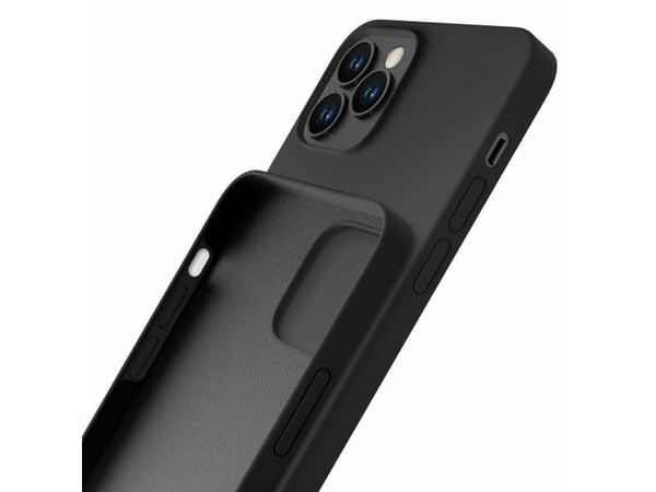 3MK Silicone Case, iPhone 12/12 Pro, Svart