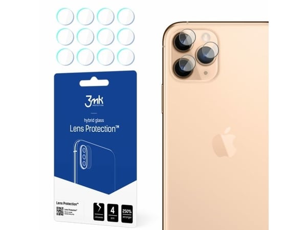 3MK 3MK FlexibleGlass Lens iPhone 11 Pro hybridi lasi kameran linssille 4kpl