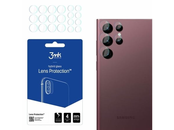 3MK Hybridilasi kameran linssille 3MK Lens Protection Samsung Galaxy S22 Ultra [4 PACK]