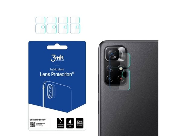 3MK Hybrid glass for kameralinse 3MK Lens Protection Xiaomi Redmi Note 11S 5G/11T 5G [4 PACK]