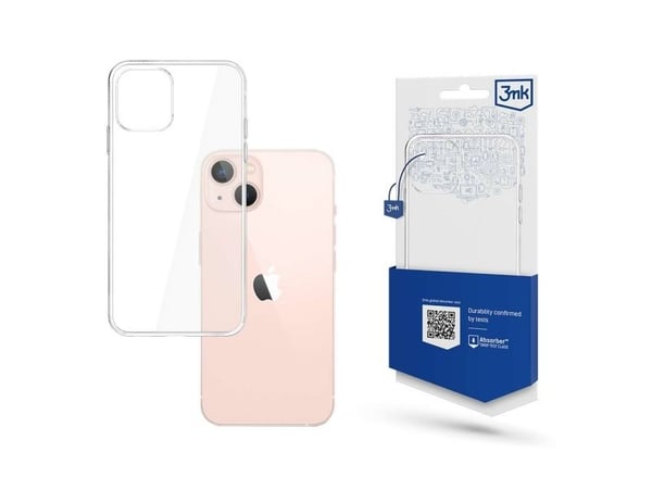 iPhone 14 Plus silikondeksel fra 3mk Clear Case-serien - gjennomsiktig