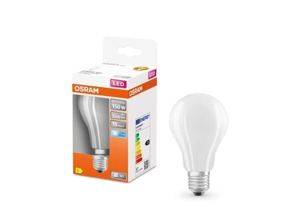 OSRAM LED STAR - LED-filamentlyspære - form: A70 - E27 - 16 W (ekvivalent 150 W) - klasse D - kjølilg hvitt lys - 4000 K