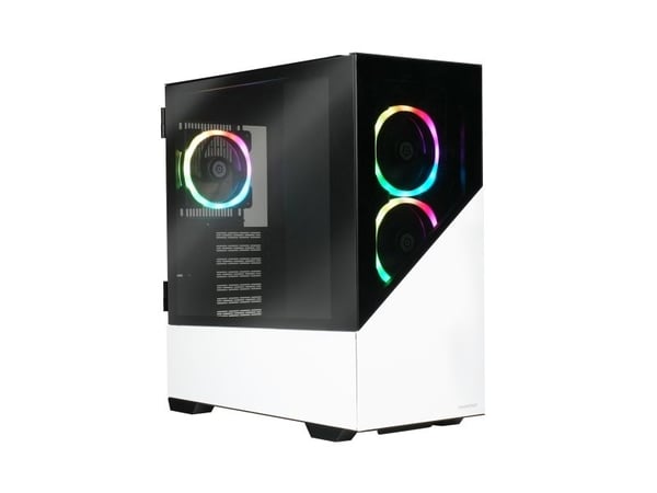 Enermax ENERMAXK8 - Tower - ATX - sidepanel med vindu (herdet glass) - ingen strømforsyning (ATX) - snøhvitt, svart - USB/lyd