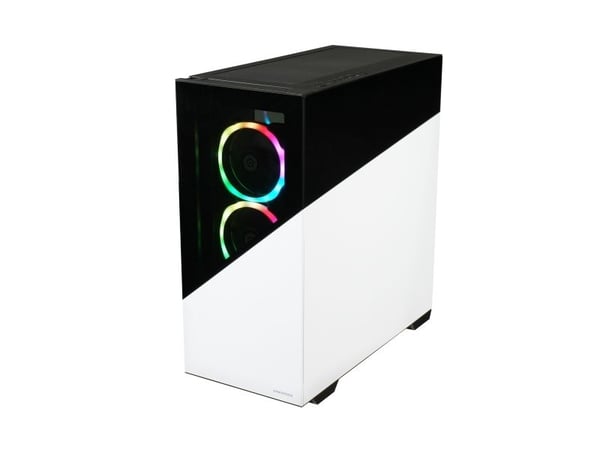 Enermax ENERMAXK8 - Tower - ATX - sidepanel med vindu (herdet glass) - ingen strømforsyning (ATX) - snøhvitt, svart - USB/lyd