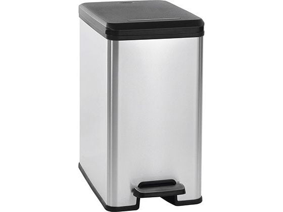 Curver Slim Bin 20L, 20 l, firkant, Plast, Sort, Sølv, Pedal, 250 mm