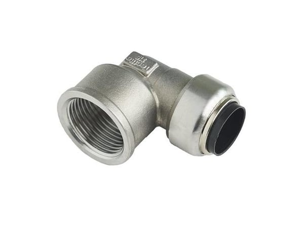 Roth vinkel 90° 15 mm x 1/2" muffe rustfri stål