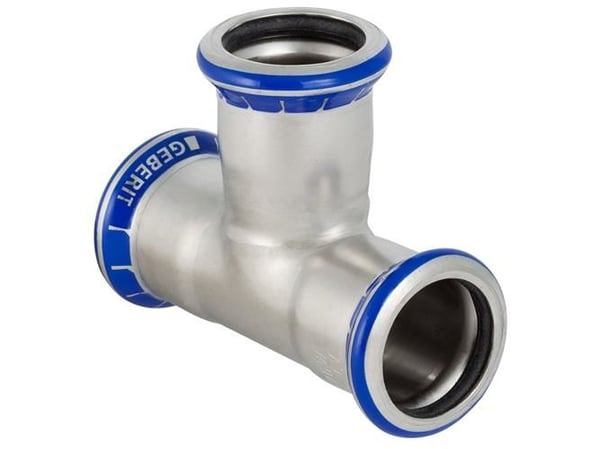 GEBERIT T-stycke rostfritt stål 76,1 mm m/press