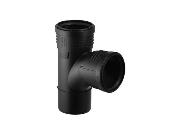 Geberit Silent PP grenrør 87,5° 110/110mm, 2mf, Sort