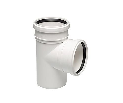 Uponor Decibel grenrør 75/75 mm 88,5° med 2 muffer - (10 stk.)